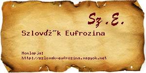 Szlovák Eufrozina névjegykártya