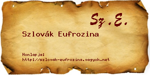 Szlovák Eufrozina névjegykártya